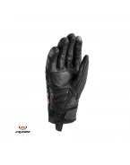 Manusi femei Roadster Mid-season textil/piele Ixon model MIG 2 WP LS - Negru/fuchsia (roz) – degete tactile – waterproof | 3001120411073