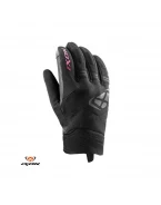 Manusi femei Roadster Mid-season textil/piele Ixon model MIG 2 WP LS - Negru/fuchsia (roz) – degete tactile – waterproof | 3001120411073