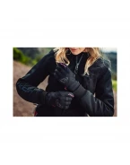 Manusi femei Roadster Mid-season textil/piele Ixon model MIG 2 WP LS - Negru/fuchsia (roz) – degete tactile – waterproof | 3001120411073