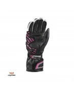 Manusi femei Racing vara piele Ixon model Thund LS - Negru/fucshia (roz) – degete tactile | 300212026101073