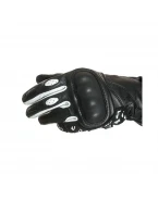 Manusi femei Racing vara piele Ixon model Thund LS - Negru/alb – degete tactile | 3002120261015