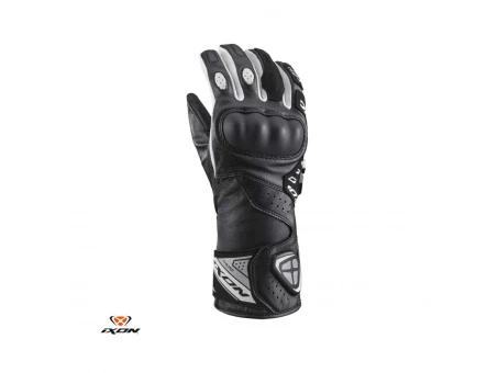 Manusi femei Racing vara piele Ixon model Thund LS - Negru/alb – degete tactile | 3002120261015