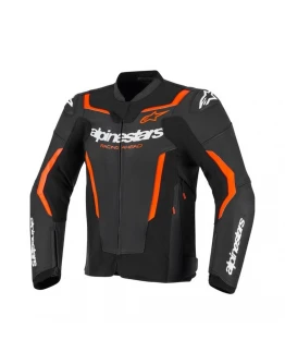 Geacă de piele sport Alpinestars GP Force V2 - Negru/Rosu fluo