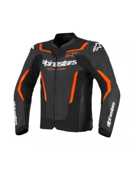 Geacă de piele sport ALPINESTARS GP FORCE V2 AIRFLOW - Negru/Rosu fluo	