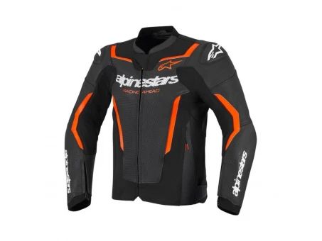 Geacă de piele sport ALPINESTARS GP FORCE V2 AIRFLOW - Negru/Rosu fluo | 3100326/1030