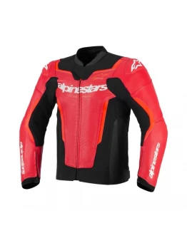 Geacă de piele sport ALPINESTARS GP FORCE V2 AIRFLOW - Rosu/Rosu fluo