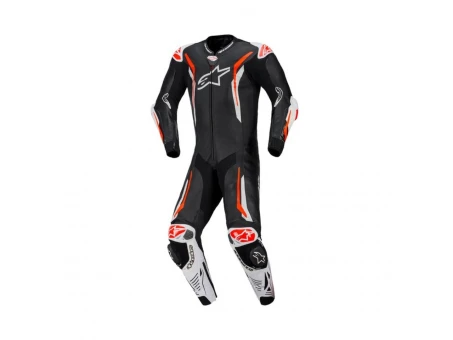 Combinezon de piele 1 piesă Alpinestars GP Tech V5 - Negru/Alb/Rosu fluo | 3150226/1231