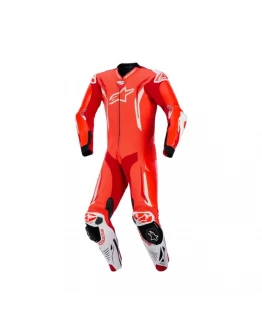 Combinezon de piele 1 piesă Alpinestars GP Tech V5 - Rosu fluo/Alb	
