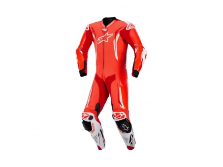 Combinezon de piele 1 piesă Alpinestars GP Tech V5 - Rosu fluo/Alb | 3150226/3310