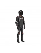 Combinezon de piele 2 piese ALPINESTARS GP FORCE V2 - Negru/Alb/Rosu fluo | 3160126/1231