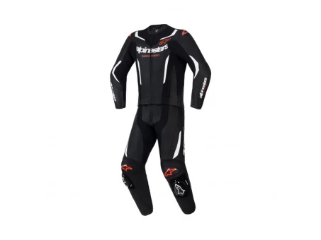 Combinezon de piele 2 piese ALPINESTARS GP FORCE V2 - Negru/Alb/Rosu fluo | 3160126/1231