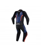 Combinezon de piele 2 piese ALPINESTARS GP FORCE V2 - Negru/Albastru/Rosu fluo | 3160126/1739