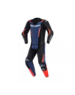 Combinezon de piele 2 piese ALPINESTARS GP FORCE V2 - Negru/Albastru/Rosu fluo
