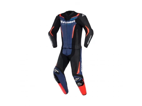 Combinezon de piele 2 piese ALPINESTARS GP FORCE V2 - Negru/Albastru/Rosu fluo | 3160126/1739