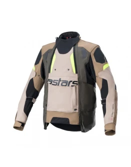 Geacă moto adventure/touring Alpinestars Halo Drystar - Bej/Negru/Galben fluo	