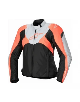 Geacă femei impermeabilă Alpinestars Stella T-Jaws v4 - Negru/Gri/Coral fluo