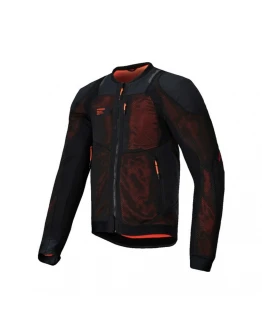 Geacă de vară cu protecții ALPINESTARS TROOP-AIR PRO - Negru/Rosu fluo