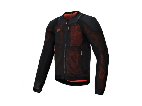 Geacă de vară cu protecții ALPINESTARS TROOP-AIR PRO - Negru/Rosu fluo | 3301125/1030