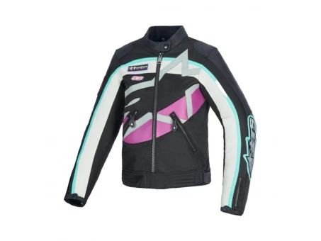 Geaca dama textil urban/vintage ALPINESTARS IDLES - Negru/Alb/Mov | 3310126/1612