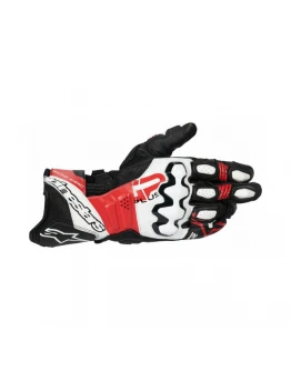 Mănuși din piele race ALPINESTARS GP Plus R V3 - Negru/Alb/Rosu fluo	