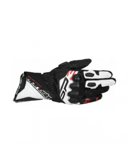 Mănuși din piele sport ALPINESTARS SP-3 - Negru/Alb/Rosu fluo