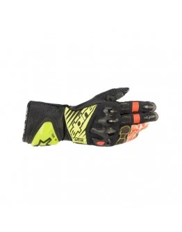 Manusi de piele race ALPINESTARS GP TECH V2 - Negru,Galben fluo/alb,Rosu fluo