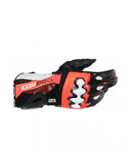 Manusi de piele racing ALPINESTARS GP PRO R4 - Negru/Rosu fluo