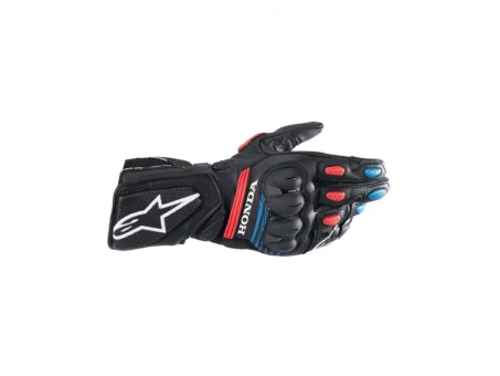 Manusi de piele sport/touring ALPINESTARS HONDA SP-8 V3 - Negru/Rosu/Albastru