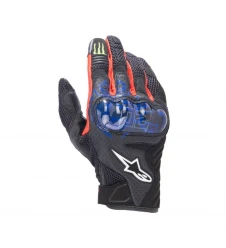 Manusi de piele vara ALPINESTARS SMX-1 AIR V2 FQ20 MONSTER - Negru/Albastru/Rosu
