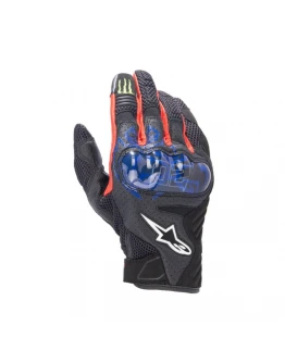Manusi de piele vara ALPINESTARS SMX-1 AIR V2 FQ20 MONSTER - Negru/Albastru/Rosu
