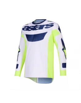 Tricou cross-enduro Alpinestars Racer Air Riway 2026 - Gri/Galben fluo/Albastru