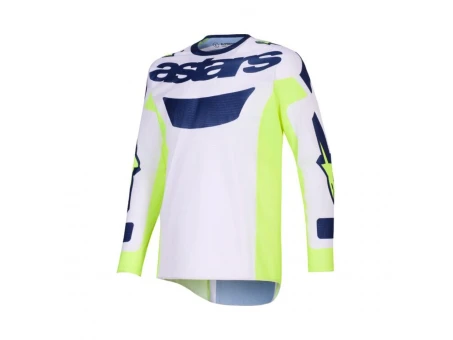 Tricou cross-enduro Alpinestars Racer Air Riway 2026 - Gri/Galben fluo/Albastru | 3760226/9570