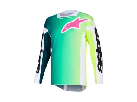 Tricou cross-enduro ALPINESTARS RACER PORTL 2026 - Verde/Alb/Negru | 3760426/621