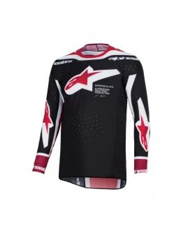 Tricou cross-enduro Alpinestars Supertech AFD Vista 2026 - Negru/Rosu/Alb