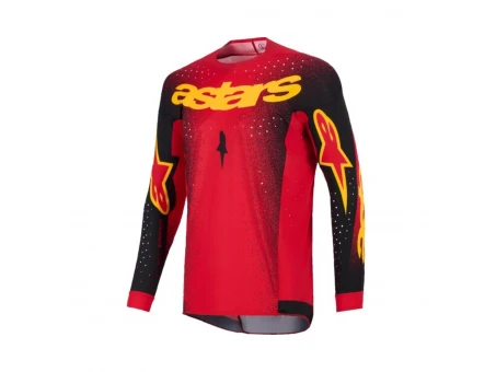 Tricou cross-enduro Alpinestars Supertech Scenz 2026 - Rosu/Negru/Galben | 3760726/319
