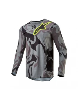 Tricou cross-enduro Alpinestars Racer Tactical - Gri/Negru/Galben fluo