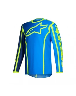 Tricou cross-enduro Alpinestars Fluid Apex 2026 - Albastru/Galben Fluo