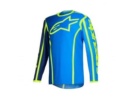 Tricou cross-enduro Alpinestars Fluid Apex 2026 - Albastru/Galben Fluo | 3761226/7050