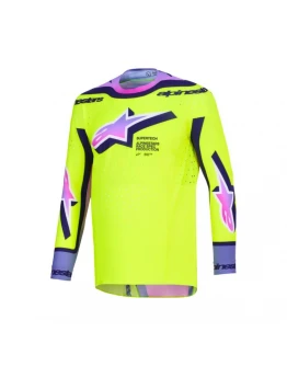 Tricou cross-enduro Alpinestars Supertech Vista 2026 - Galben/Mov/Negru