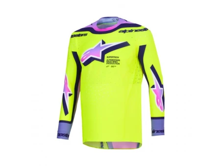 Tricou cross-enduro Alpinestars Supertech Vista 2026 - Galben/Mov/Negru | 3762026/596