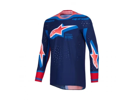 Tricou cross-enduro Alpinestars Supertech Vista 2026 - Albastru/Coral | 3762026/7263