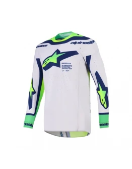 Tricou cross-enduro Alpinestars Supertech Vista 2026 - Gri/Galben fluo/Albastru