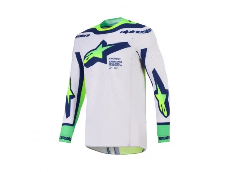 Tricou cross-enduro Alpinestars Supertech Vista 2026 - Gri/Galben fluo/Albastru | 3762026/9570