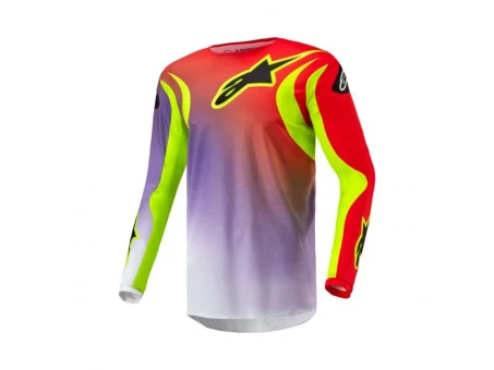 Tricou cross-enduro Alpinestars Fluid Lucent - Alb/Rosu/Galben fluo | 3763724/2029