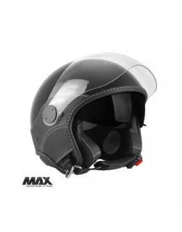 Casca open face (demi-jet) Max Helmets model DJDV06 LS Vision SV (ochelari soare integrati) - Negru lucios (002) - 100% MADE IN ITALY