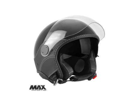 Casca open face (demi-jet) Max Helmets model DJDV06 LS Vision SV (ochelari soare integrati) - Negru lucios (002) – 100% MADE IN ITALY