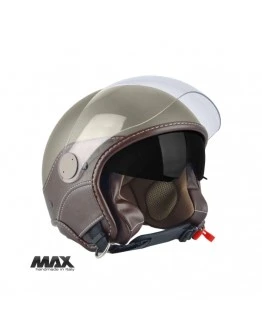 Casca open face (demi-jet) Max Helmets model DJDV06 LS Vision SV (ochelari soare integrati) - Maro Genesi mat (MGO) - 100% MADE IN ITALY