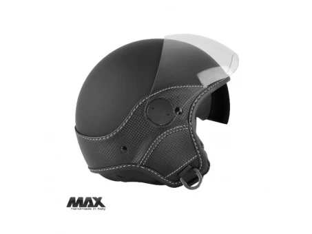 Casca open face (demi-jet) Max Helmets model DJDV06 LS Vision Carbon SV (ochelari soare integrati) - Negru mat/gri (NOFG) – 100% MADE IN ITALY