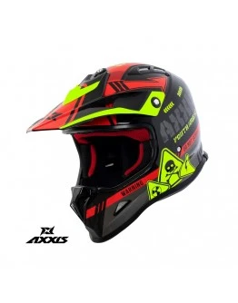 Casca off road Axxis model MX-Kids Wolverine B5 - Rosu lucios - pentru copii