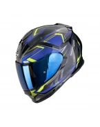 Cască integrală SCORPION EXO-491 ZUMO - Negru/Albastru/Galben fluo | 48-517-191